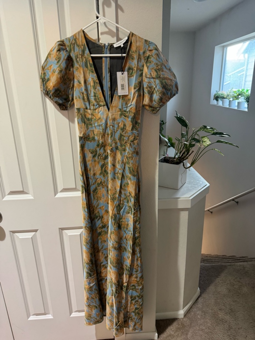WeWoreWhat Floral Maxi Dress in Blue and Mustard